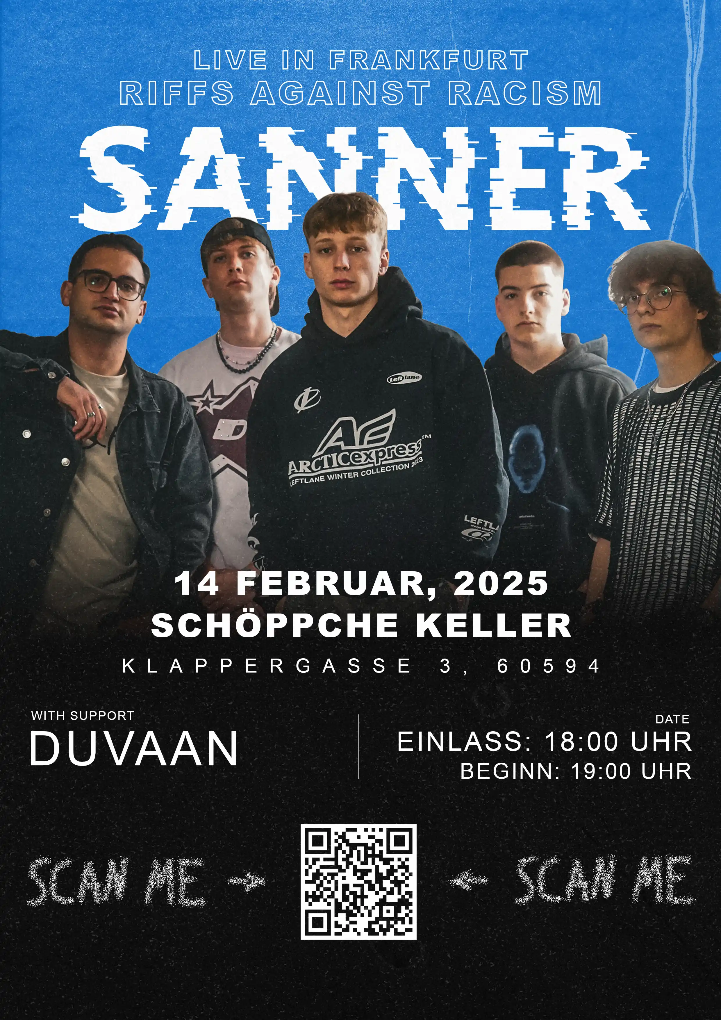 Sanner Frankfurt Riffs Against Racism Plakat