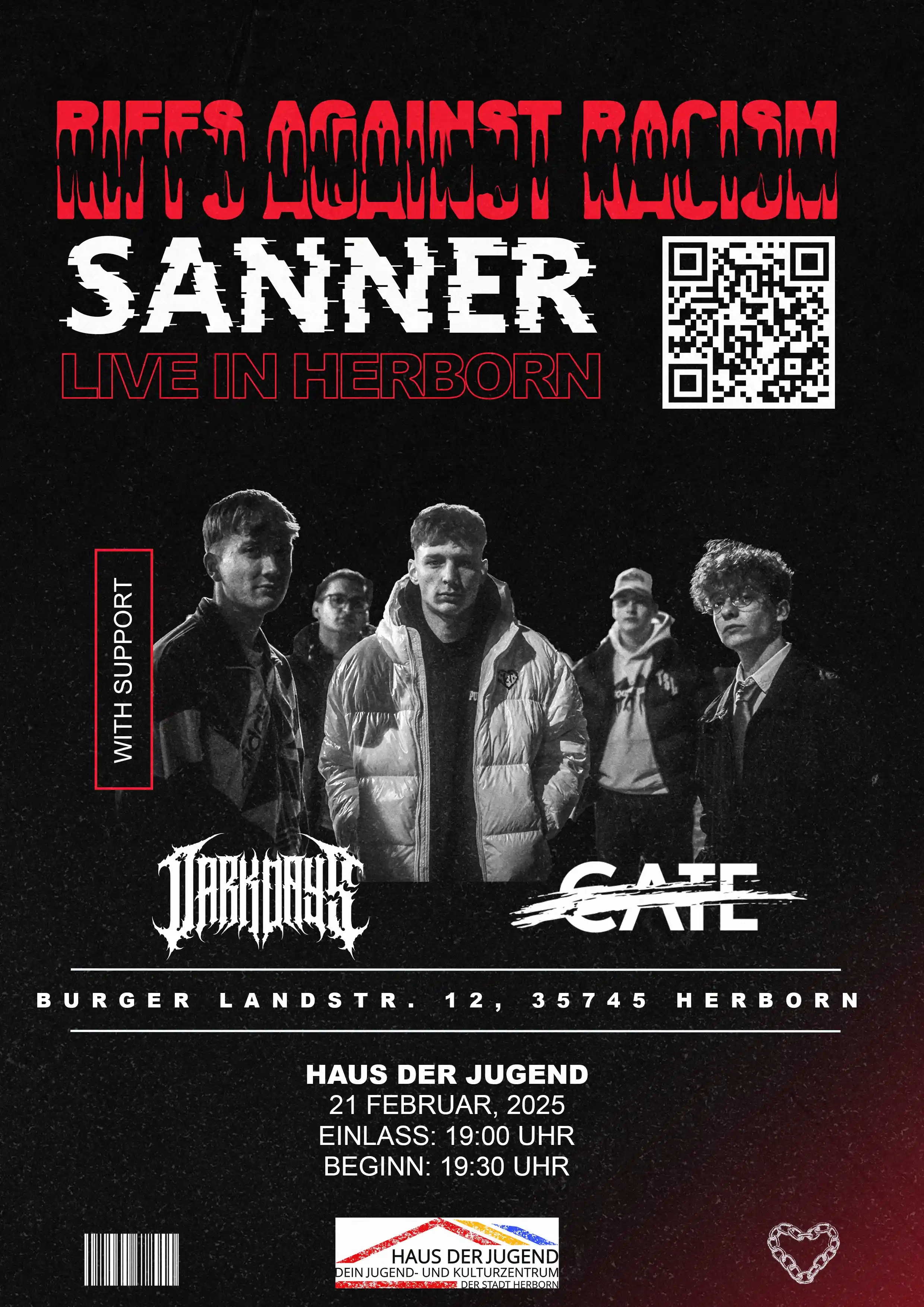Sanner Herborn Riffs Against Racism Plakat