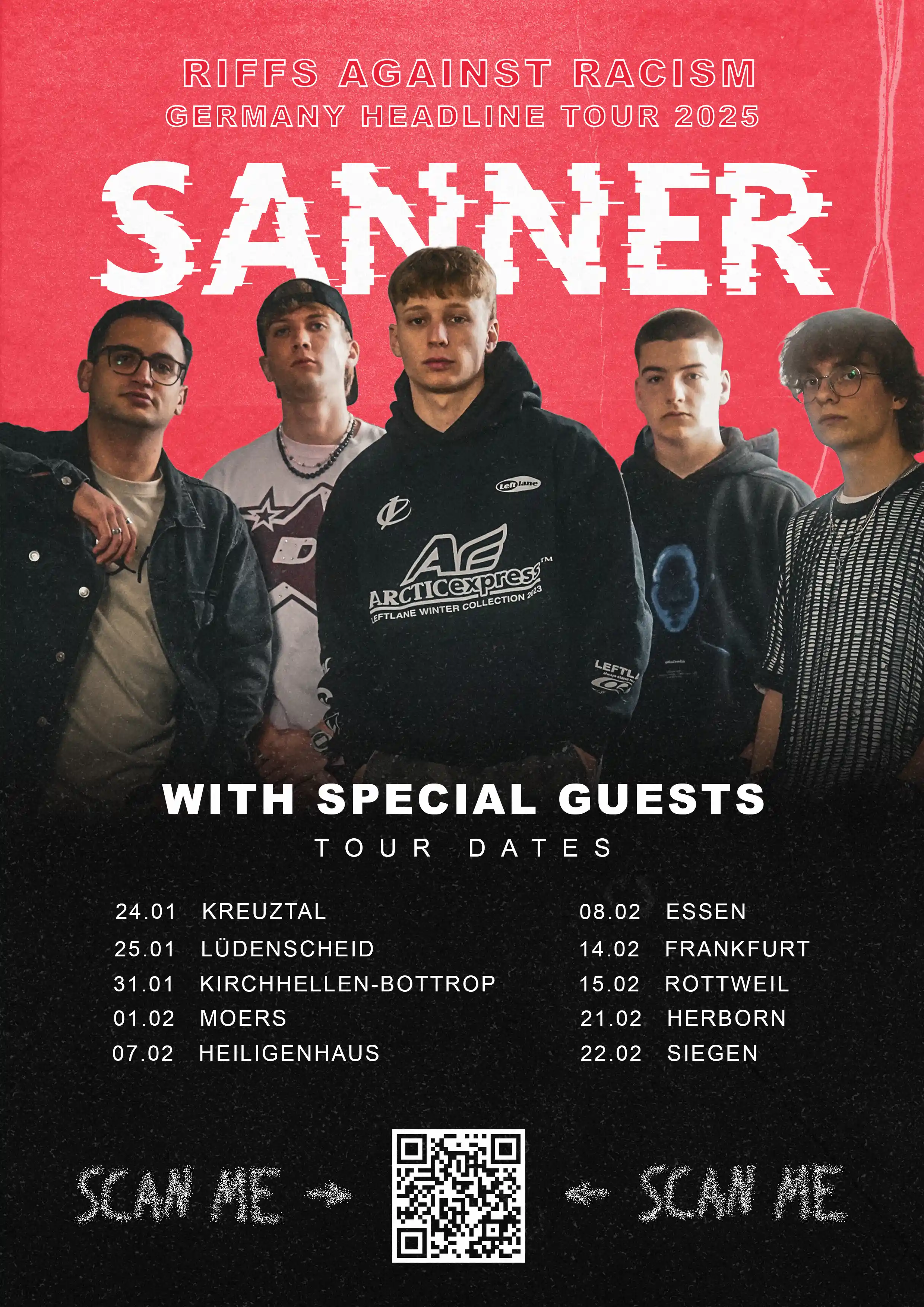 Sanner Siegen Riffs Against Racism Plakat